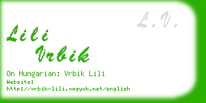 lili vrbik business card